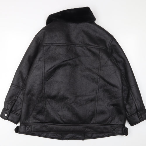 Marks and Spencer Womens Black Jacket Size 20 Zip - Buckle