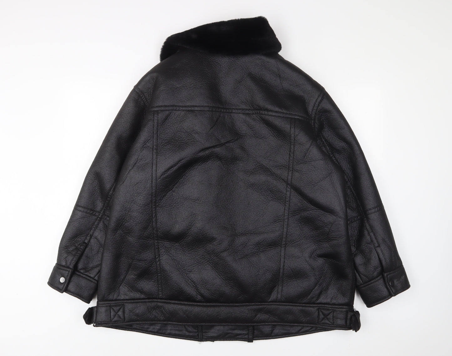 Marks and Spencer Womens Black Jacket Size 20 Zip - Buckle