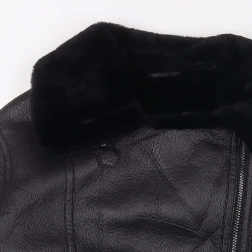 Marks and Spencer Womens Black Jacket Size 20 Zip - Buckle