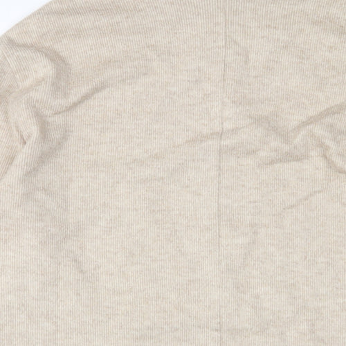Mango Womens Beige Acrylic Jumper Dress Size M High Neck Pullover