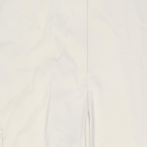 Marks and Spencer Womens Beige Polyester Trousers Size 24 L30 in Regular Hook & Eye