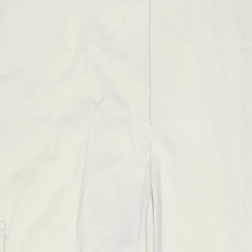 Marks and Spencer Womens Beige Polyester Trousers Size 24 L30 in Regular Hook & Eye