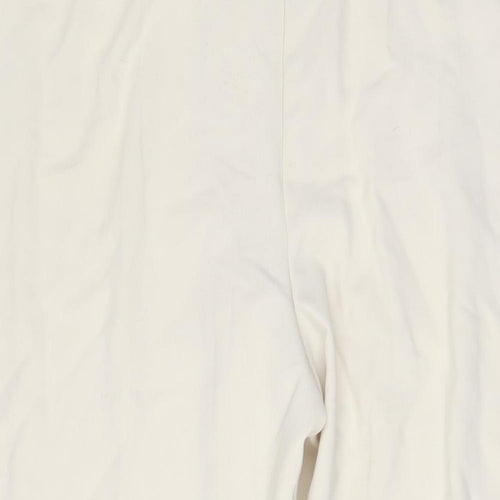Marks and Spencer Womens Beige Polyester Trousers Size 24 L30 in Regular Hook & Eye