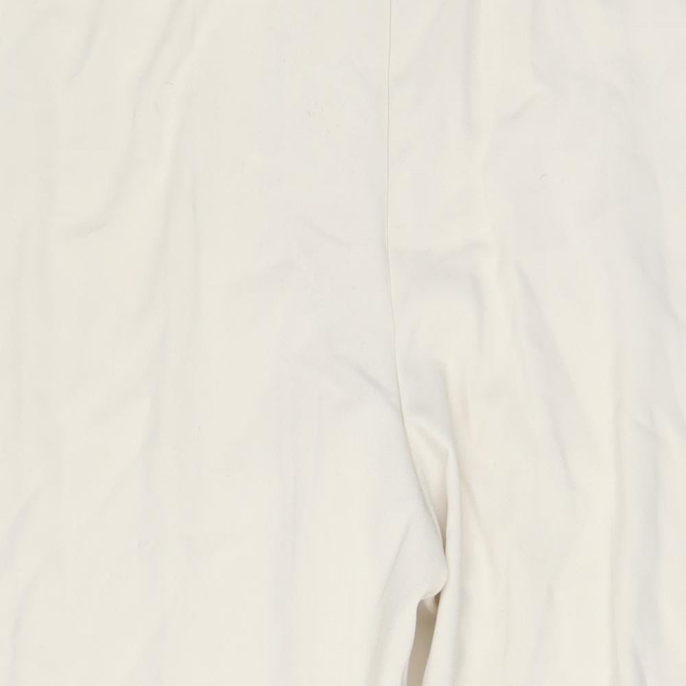Marks and Spencer Womens Beige Polyester Trousers Size 24 L30 in Regular Hook & Eye