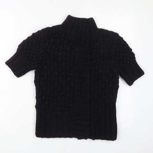 Ted Baker Womens Black High Neck Wool Cardigan Jumper Size M
