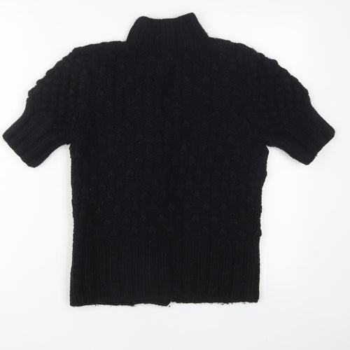 Ted Baker Womens Black High Neck Wool Cardigan Jumper Size M