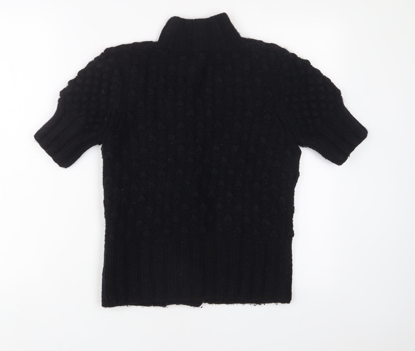 Ted Baker Womens Black High Neck Wool Cardigan Jumper Size M