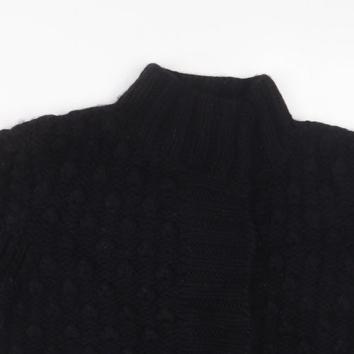 Ted Baker Womens Black High Neck Wool Cardigan Jumper Size M