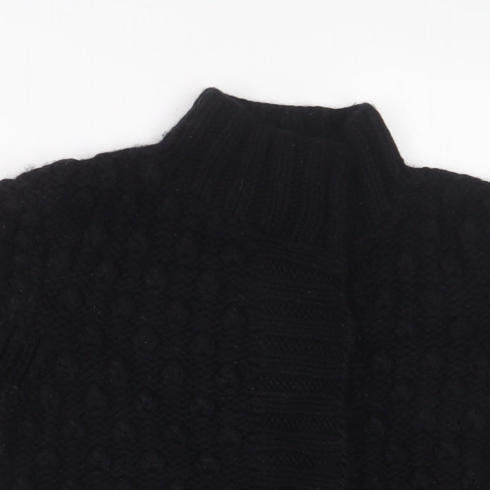 Ted Baker Womens Black High Neck Wool Cardigan Jumper Size M