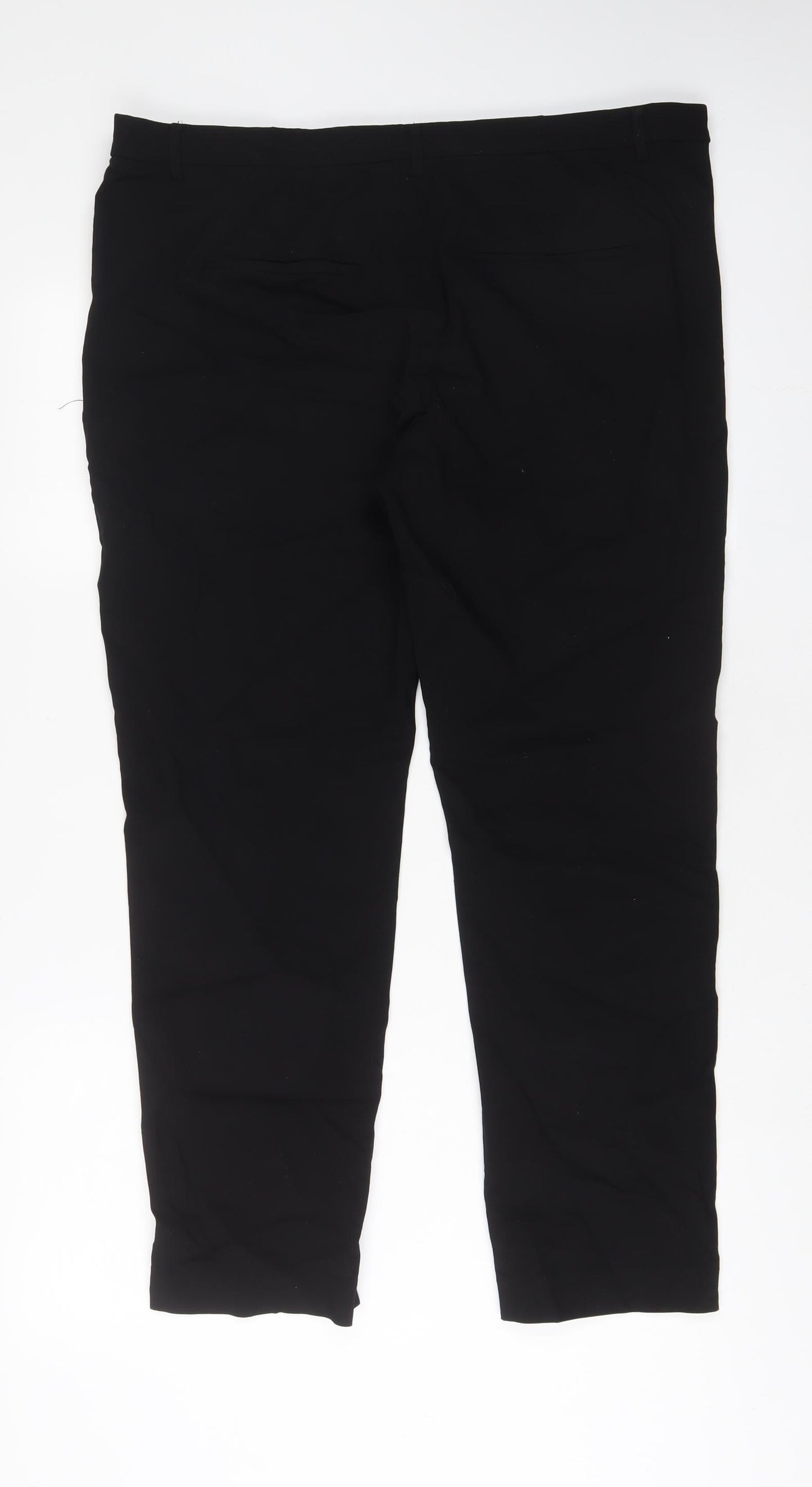 Mango Womens Black Polyester Trousers Size 20 L28 in Regular Hook & Eye