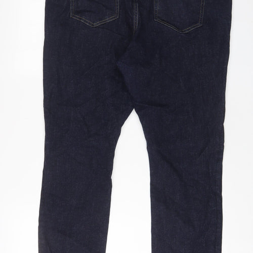 Lindex Womens Blue Cotton Straight Jeans Size 36 in L30 in Regular Zip
