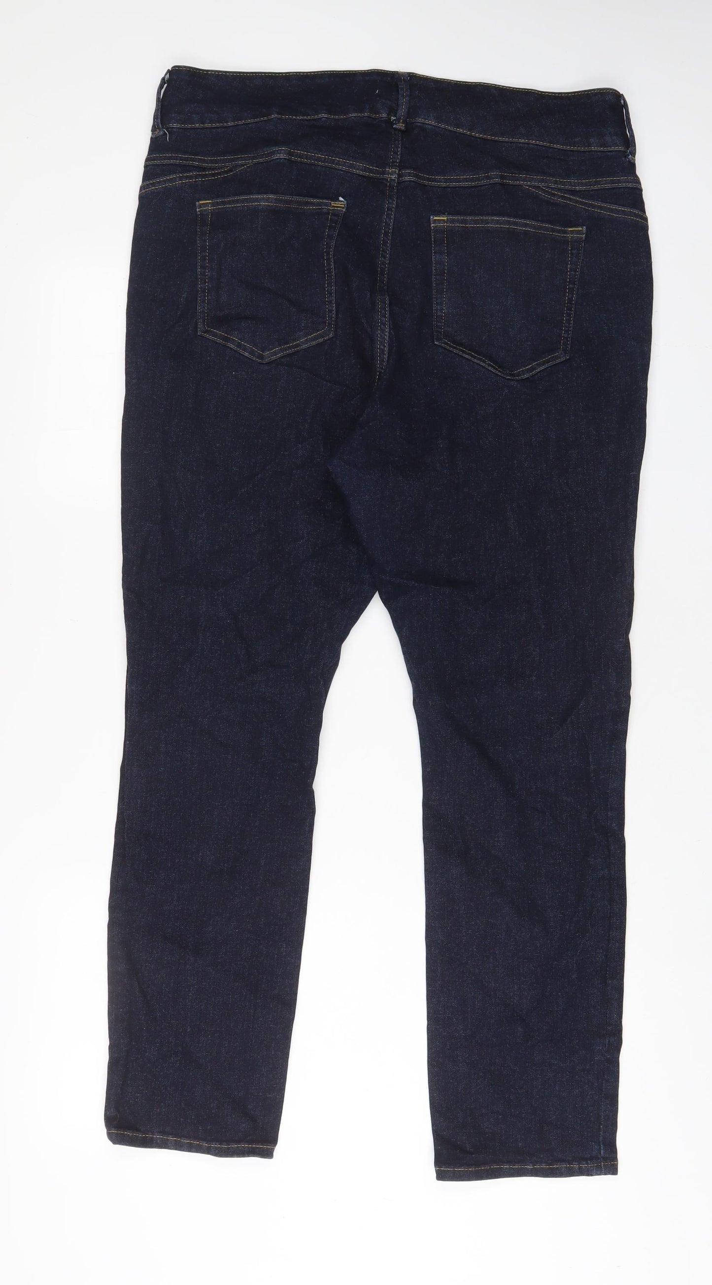 Lindex Womens Blue Cotton Straight Jeans Size 36 in L30 in Regular Zip