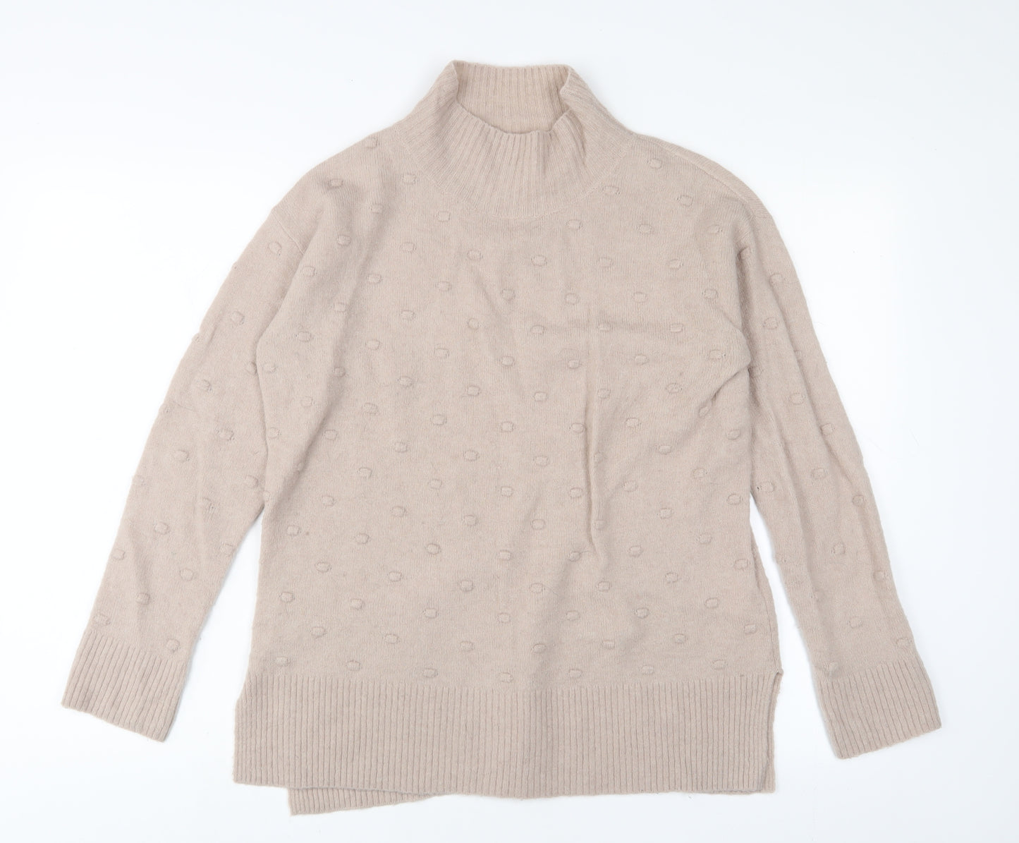 Fat Face Womens Pink High Neck Acrylic Pullover Jumper Size 8