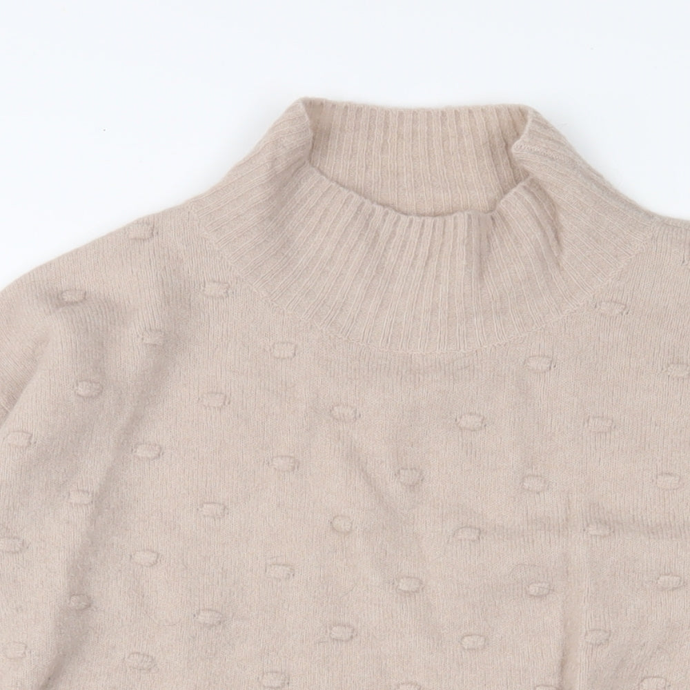 Fat Face Womens Pink High Neck Acrylic Pullover Jumper Size 8