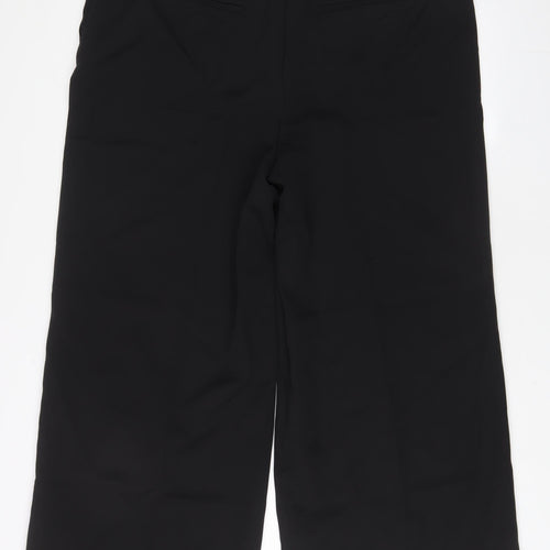 New Look Womens Black Polyester Trousers Size 18 L28 in Regular Hook & Eye