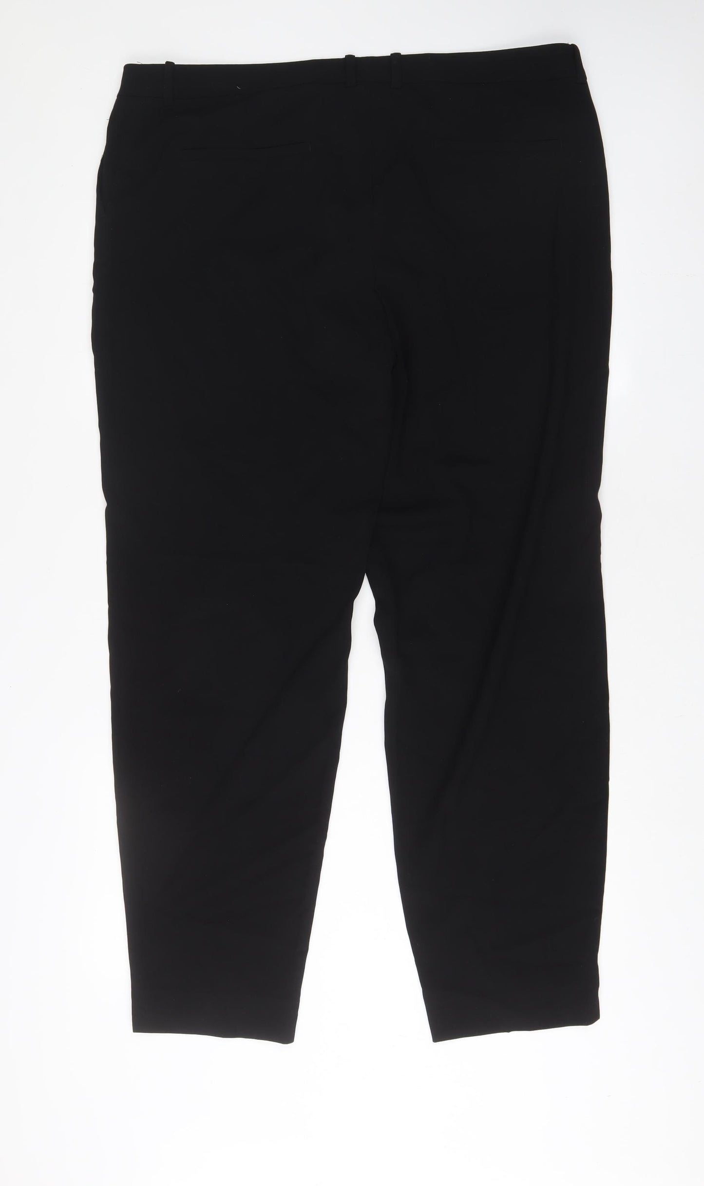 Mango Womens Black Polyester Trousers Size 22 L31 in Regular Hook & Eye