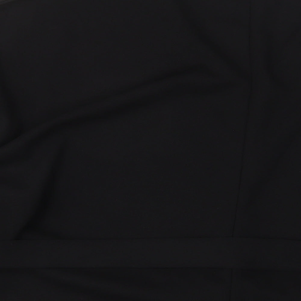 Boohoo Womens Black Polyester Basic T-Shirt Size 20 V-Neck - Belted