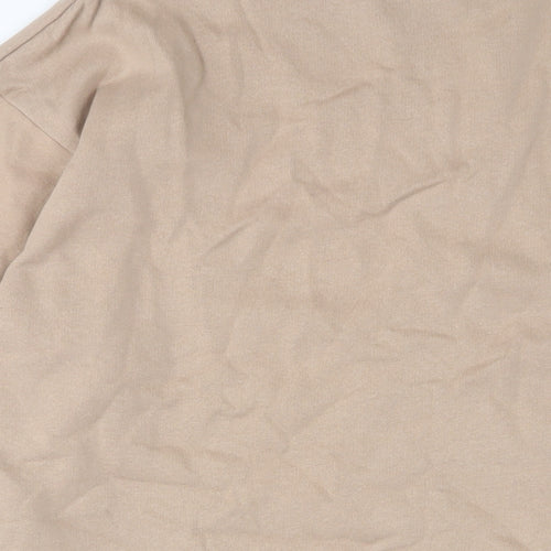 Bershka Womens Beige Cotton Jumper Dress Size S Round Neck Pullover