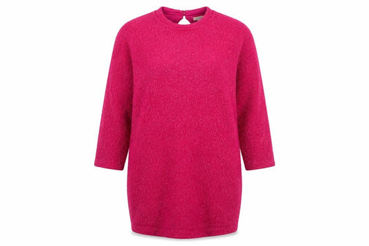 Front view of H&M women’s pink polyester jumper dress, size XL, round neck button