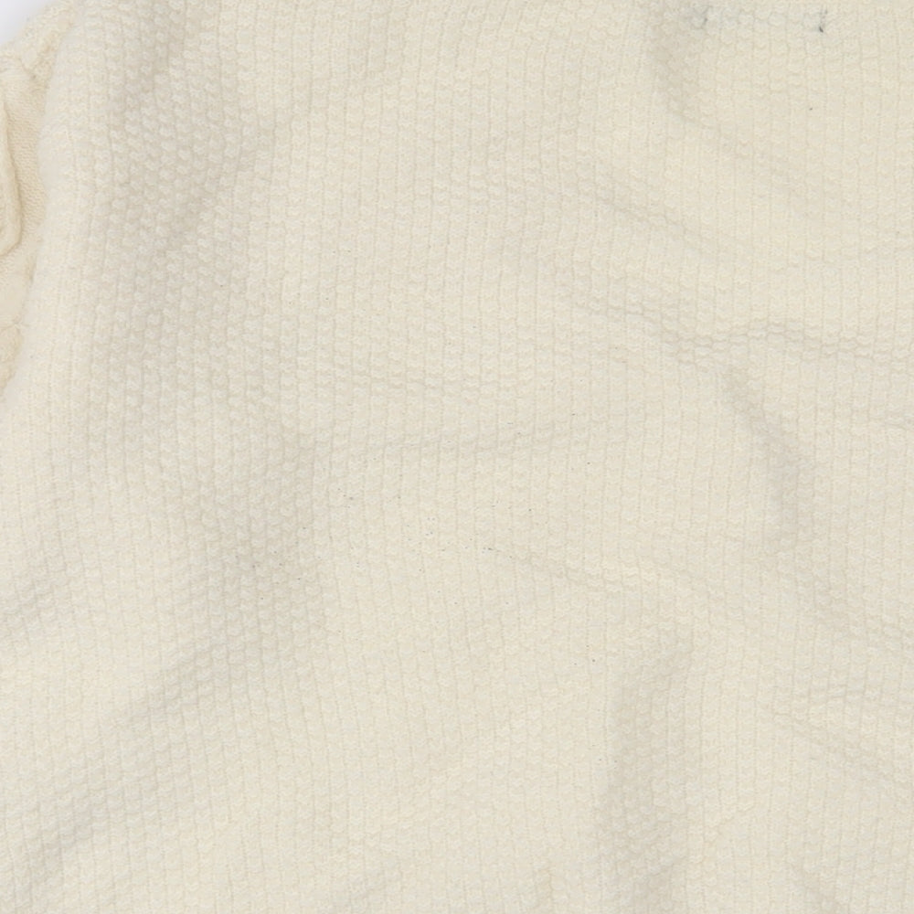 Nasty Gal Womens Ivory V-Neck Acrylic Pullover Jumper Size M