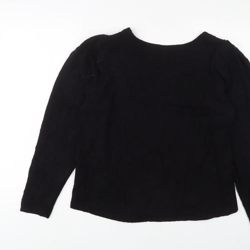 Lindex Womens Black Polyester Basic T-Shirt Size XL Crew Neck - Shoulder Pads