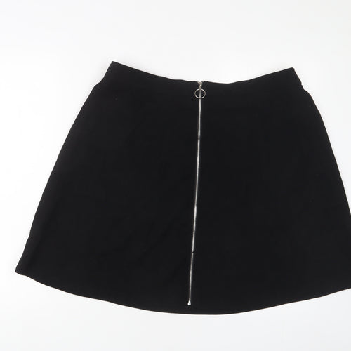 In the Style Womens Black Polyester A-Line Skirt Size 20 Zip