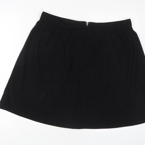 In the Style Womens Black Polyester A-Line Skirt Size 20 Zip