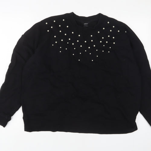 Lindex Womens Black Polyester Pullover Sweatshirt Size XL Pullover - Beaded