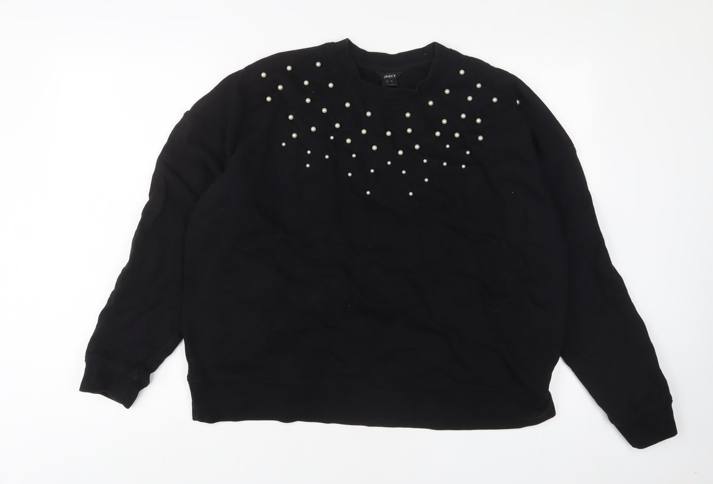 Lindex Womens Black Polyester Pullover Sweatshirt Size XL Pullover - Beaded