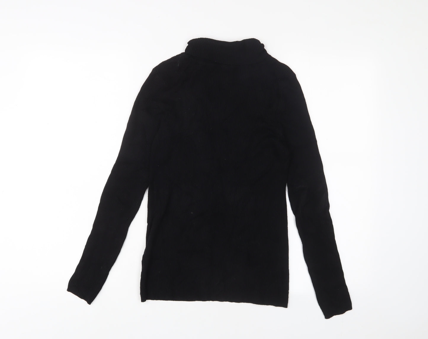 Marks and Spencer Womens Black Roll Neck Nylon Pullover Jumper Size 10 - Stretch