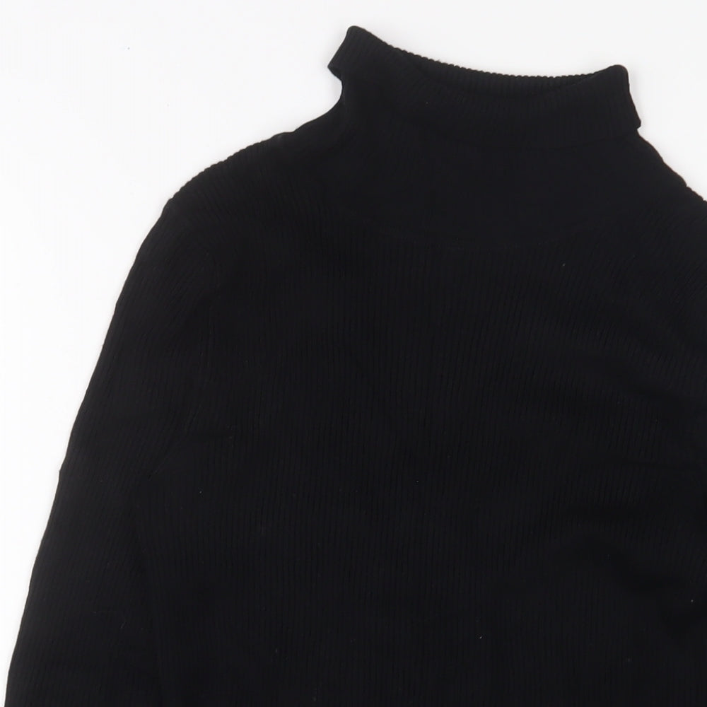 Marks and Spencer Womens Black Roll Neck Nylon Pullover Jumper Size 10 - Stretch