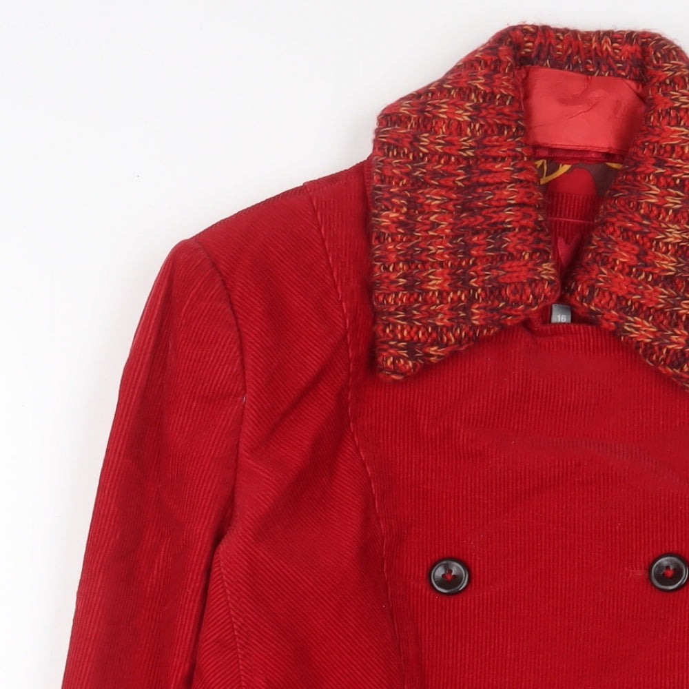 Per Una Womens Red Jacket Size 16 Button