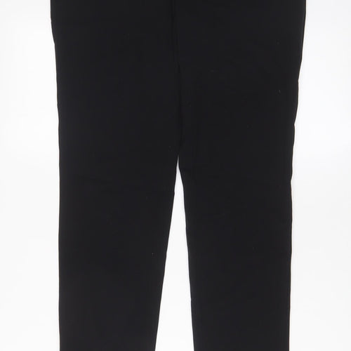 Mango Womens Black Polyester Trousers Size 6 L27 in Regular Hook & Eye