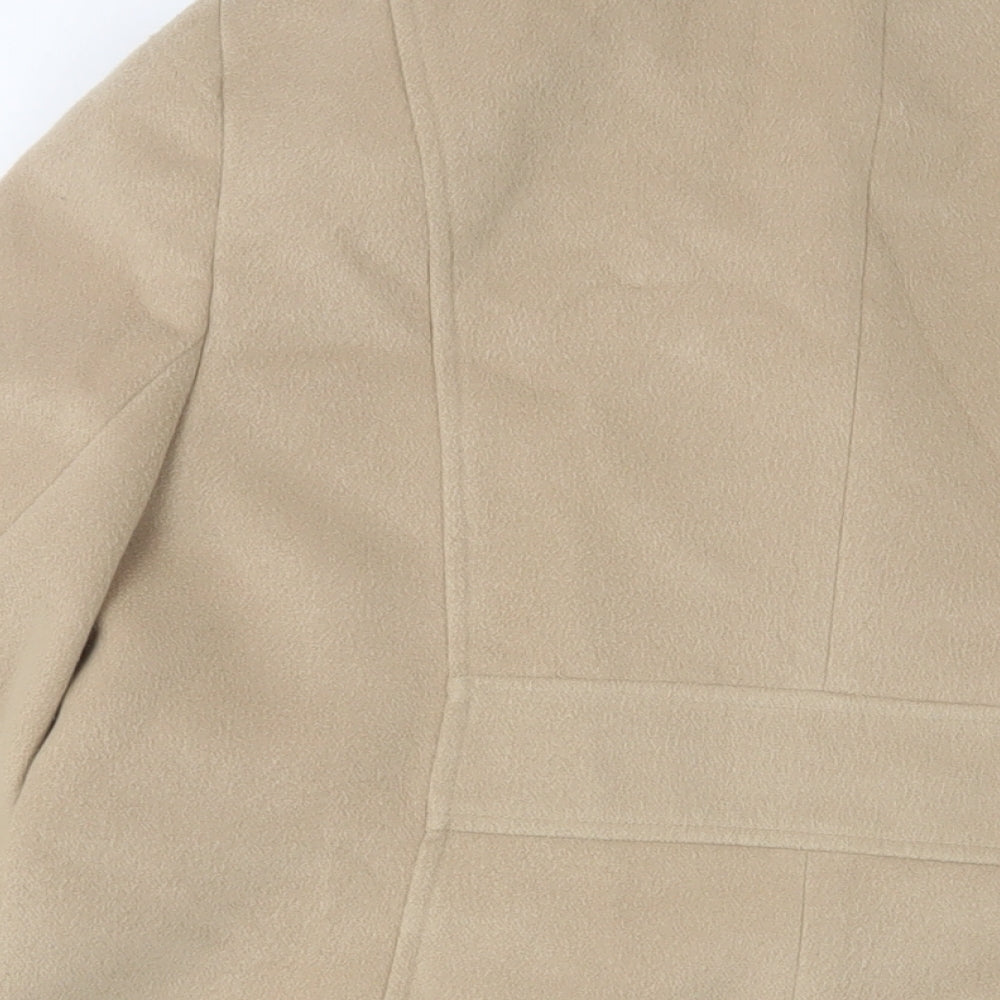 Bonmarché Womens Beige Overcoat Coat Size 16 Button