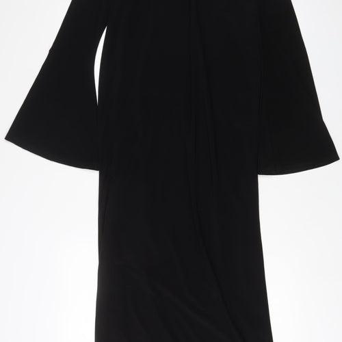 ASOS Womens Black Polyester A-Line Size 12 Boat Neck Pullover