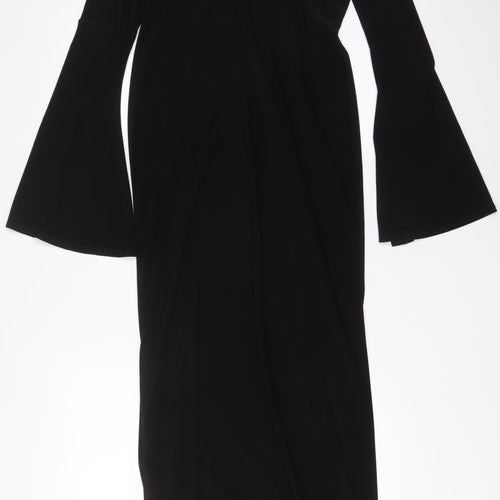 ASOS Womens Black Polyester A-Line Size 12 Boat Neck Pullover