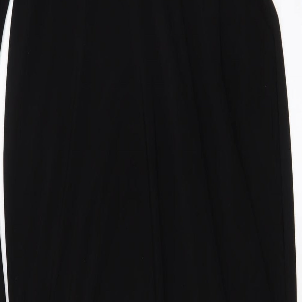 ASOS Womens Black Polyester A-Line Size 12 Boat Neck Pullover