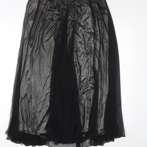 Richards Womens Black Polyester A-Line Skirt Size 14