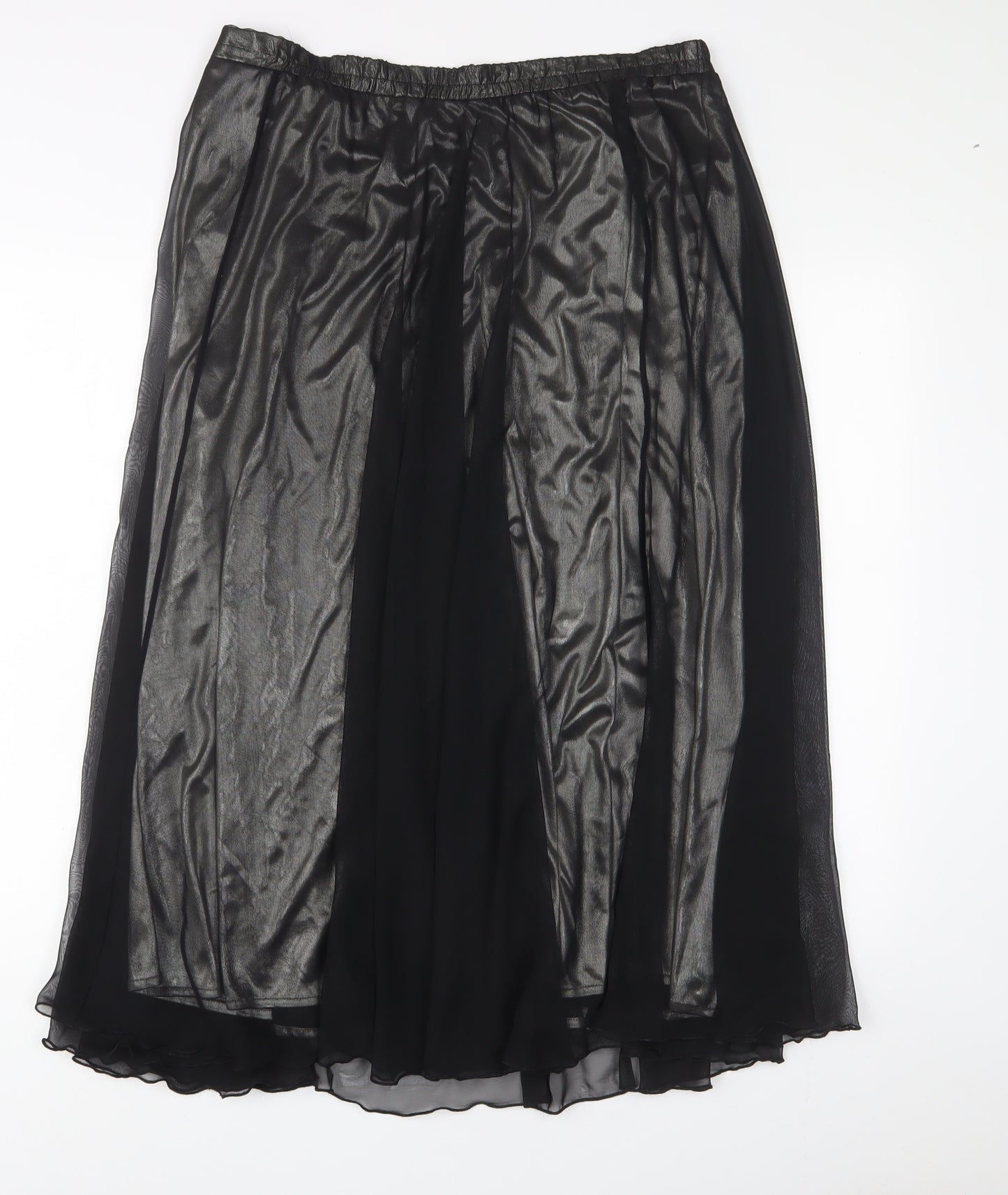 Richards Womens Black Polyester A-Line Skirt Size 14