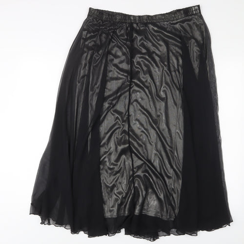 Richards Womens Black Polyester A-Line Skirt Size 14