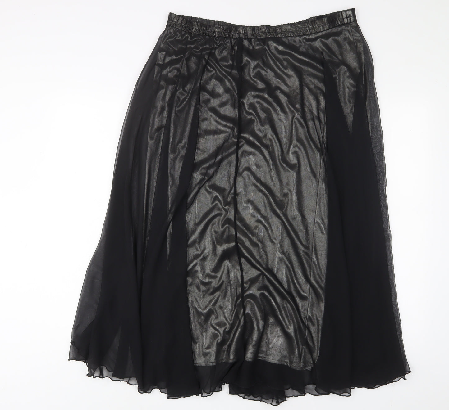 Richards Womens Black Polyester A-Line Skirt Size 14