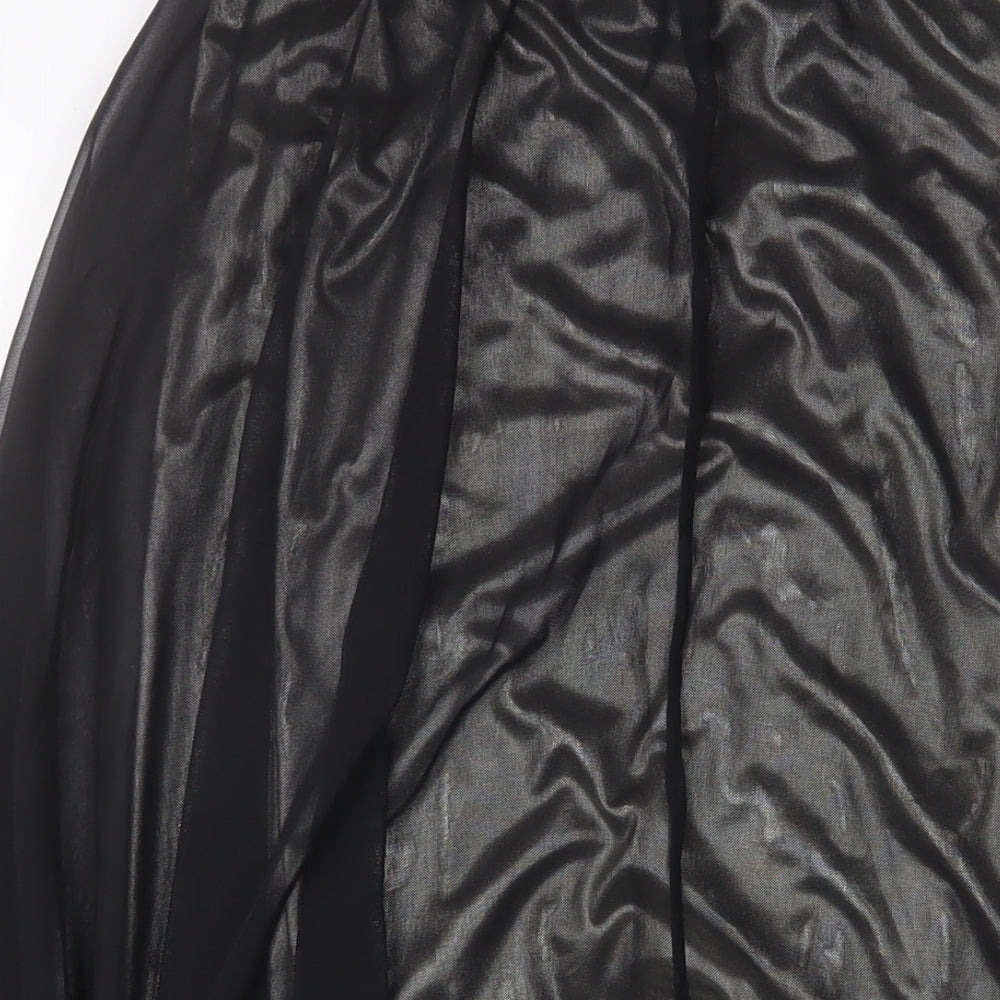 Richards Womens Black Polyester A-Line Skirt Size 14