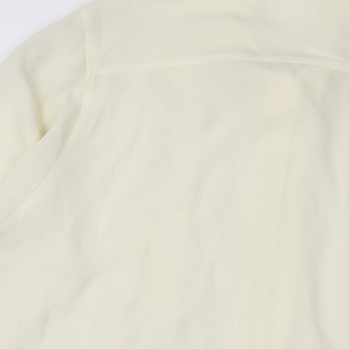 Yarell Womens Ivory Polyester Basic Button-Up Size 12 Collared