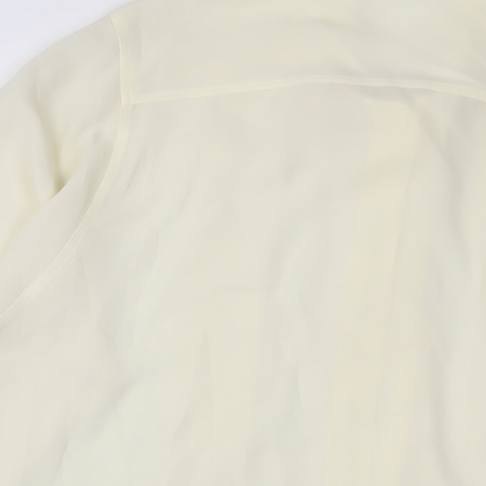 Yarell Womens Ivory Polyester Basic Button-Up Size 12 Collared