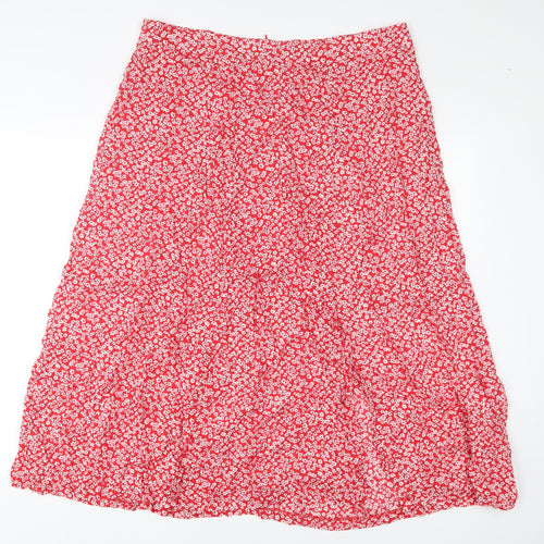Louche Womens Red Floral Viscose A-Line Skirt Size 34 in Zip