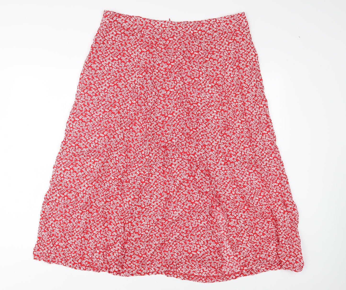Louche Womens Red Floral Viscose A-Line Skirt Size 34 in Zip