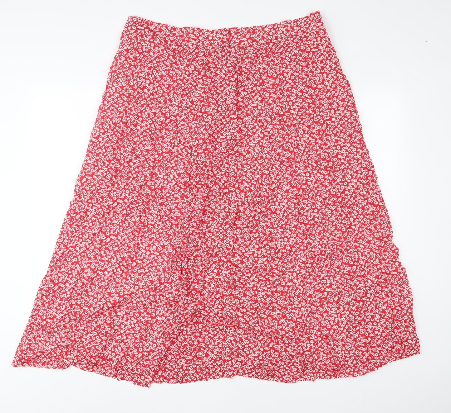 Louche Womens Red Floral Viscose A-Line Skirt Size 34 in Zip