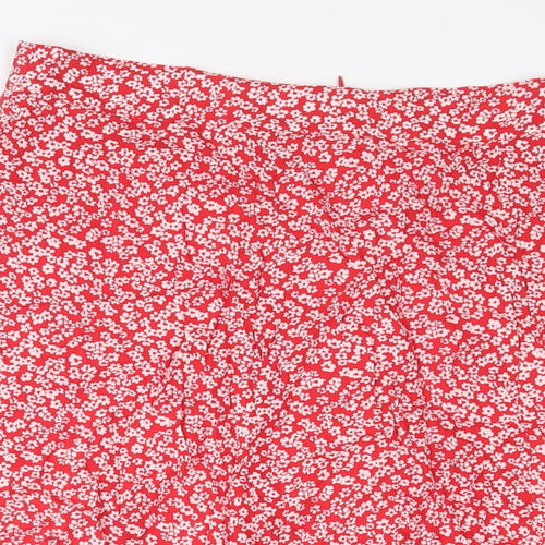 Louche Womens Red Floral Viscose A-Line Skirt Size 34 in Zip