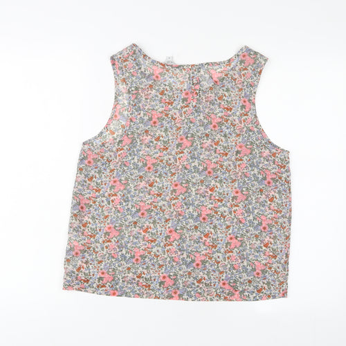New Look Womens Multicoloured Floral Polyester Basic Tank Size 12 Scoop Neck