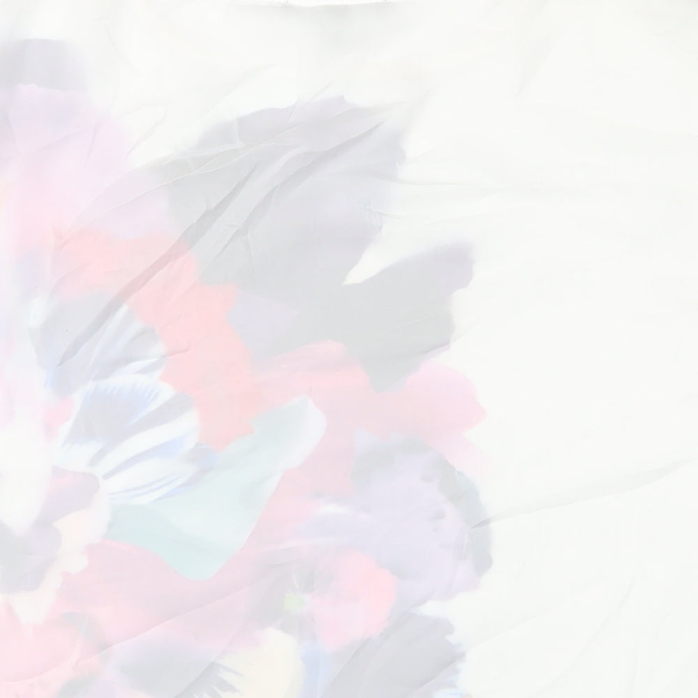 Fenn Wright Manson Womens White Floral Polyester Basic T-Shirt Size 14 Boat Neck